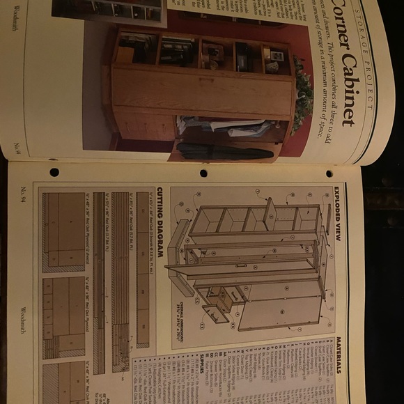 🎉5/$10🎉 Woodsmith magazine vol 16 number. 94 August 1994 corner cabinet - Picture 3 of 6
